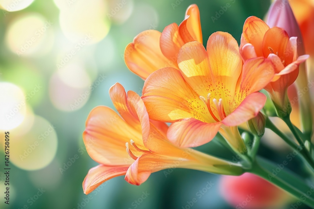 Orange freesia flower flowers background nature. Orange freesia flower flowers background nature.