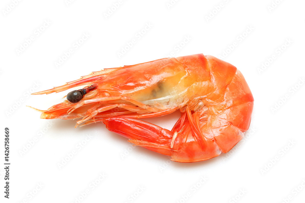 Close up of shrimp isolated white background, fresh seafood Close up of shrimp isolated white background, fresh seafood