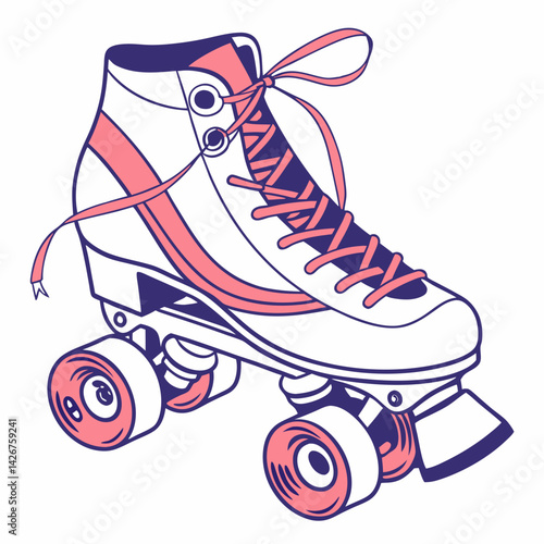 Roller skate silhouette vector illustration