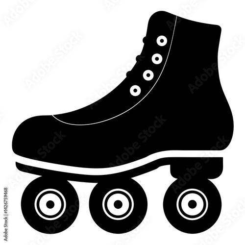 Roller skate silhouette vector illustration