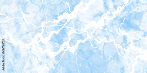 abstract marble texture in cool tones of blue and white resembling the fluid flow of water or cracked ice Ideal for product packaging, tech backgrounds