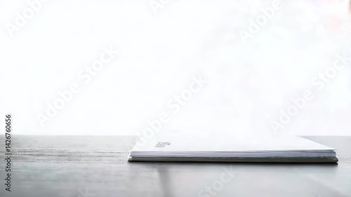 hand holding a sleek metallic pen while writing on a document placed on a wooden surface. The person is dressed in a formal suit, suggesting a business or professional setting, office, marketing