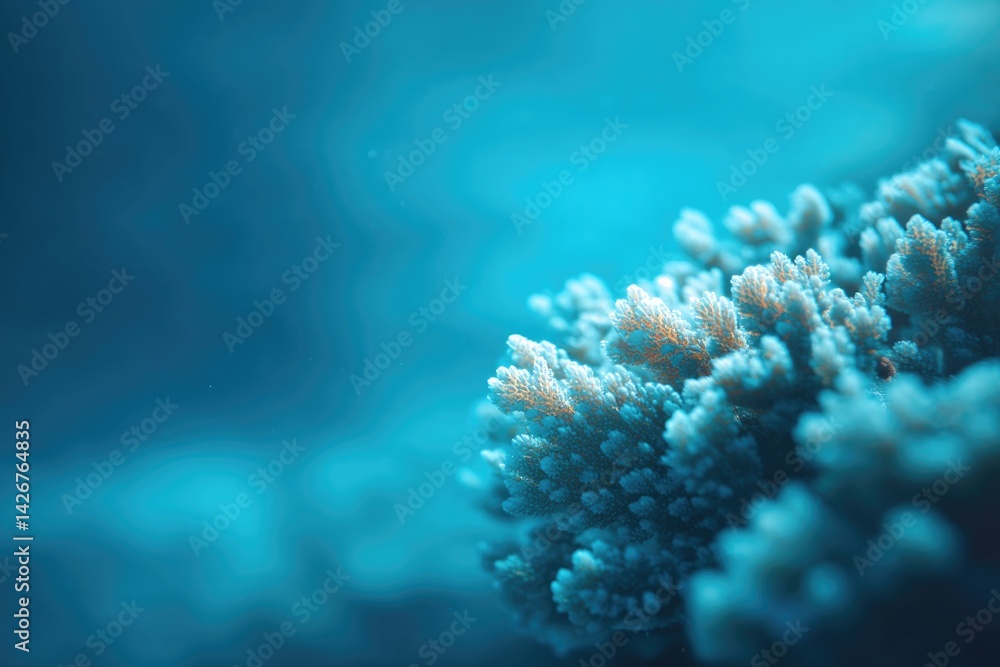 Obraz premium ocean-themed minimalistic image with focus on clean lines and vibrant blues representing marine life diversity