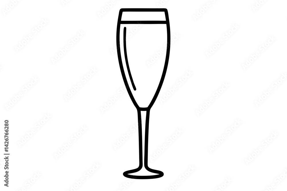 Champagne Flute Line Art Vector Illustration Champagne Flute Line Art Vector Illustration