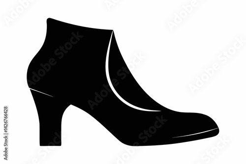 Designer Ankle Boots Silhouette Vector Illustration