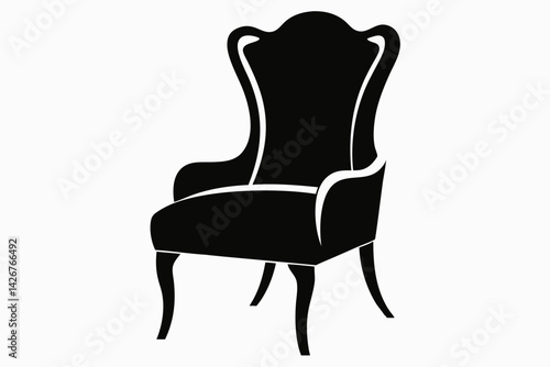 Designer Chair Silhouette Vector Illustration