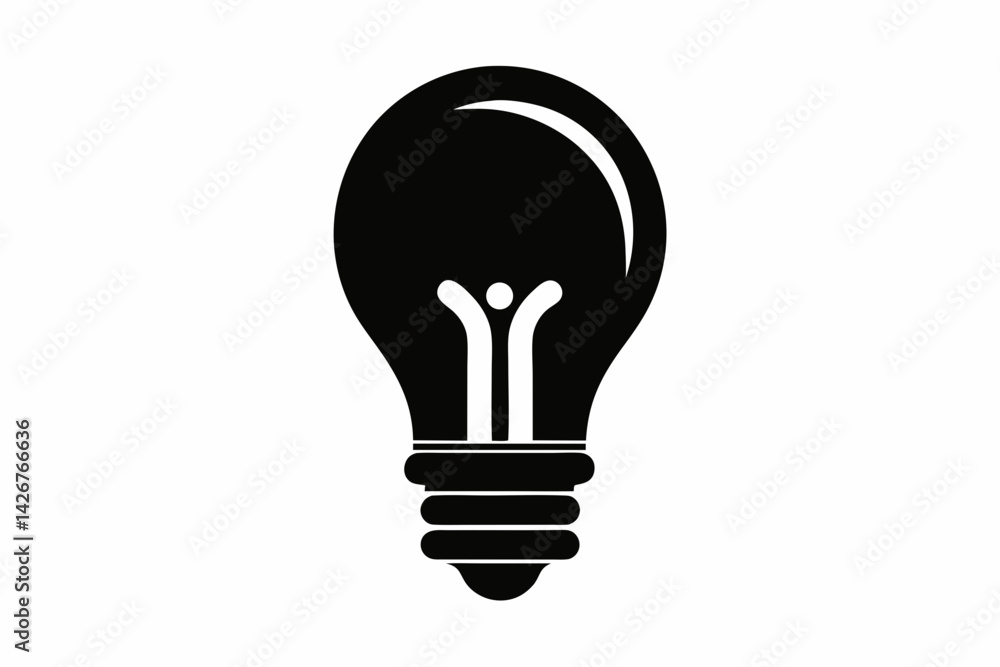 Energy Efficient Lightbulb Silhouette Vector Illustration Energy Efficient Lightbulb Silhouette Vector Illustration