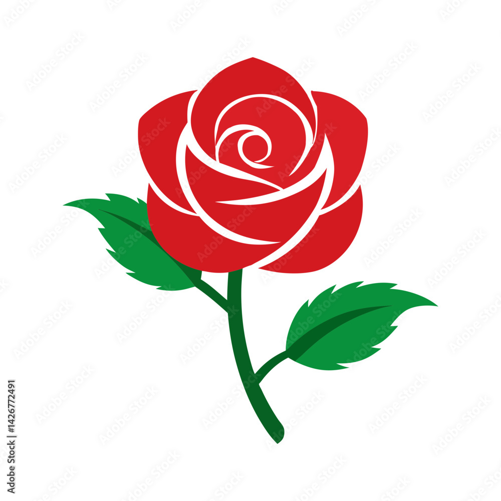 Red and beautiful Rose flower vector illustration Red and beautiful Rose flower vector illustration