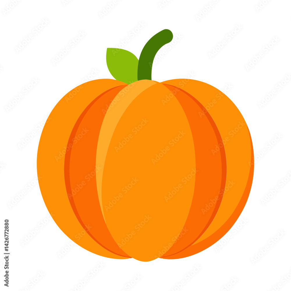Obraz premium Ripe Orange Pumpkin Icon Vector
