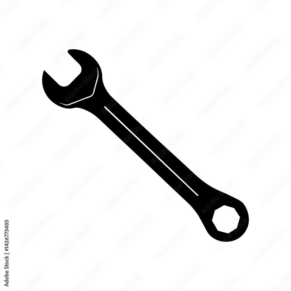Wrench Silhouette vector illustration Wrench Silhouette vector illustration