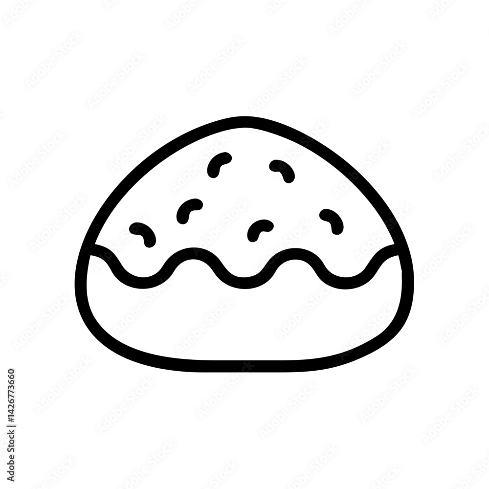 Mochi Rice Cake with Sweet Filling Icon Design Mochi Rice Cake with Sweet Filling Icon Design