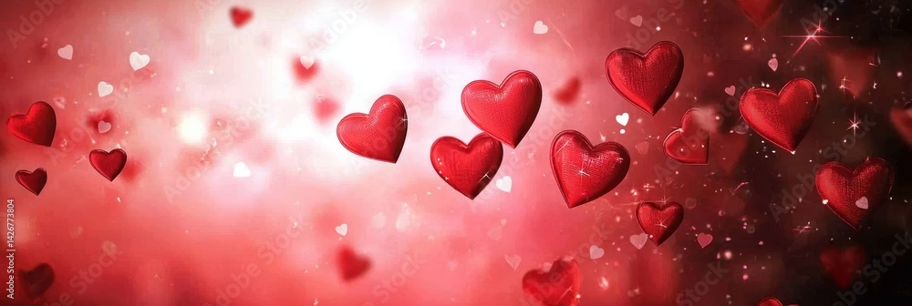 Floating hearts design in soft red tones. Floating hearts design in soft red tones.