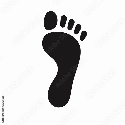  very simple flat and single minimalist Foot Silhouettes in black on a white background 