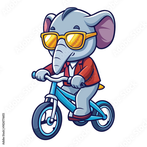 Cool elephant riding a bike