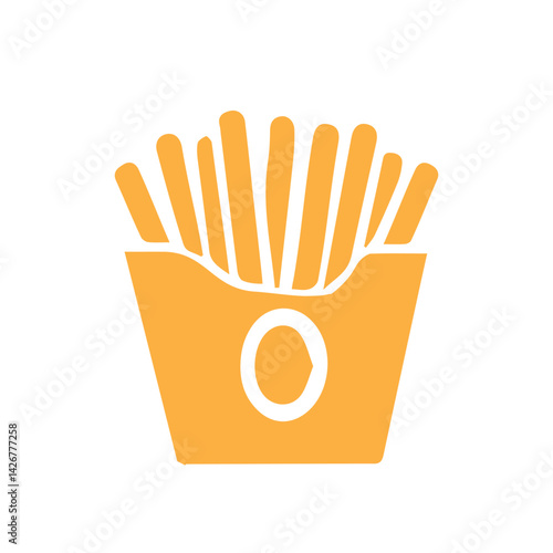 big fries icon illustration in yellow color