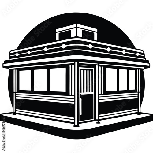 black and white house
