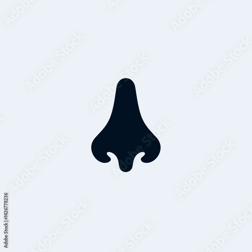  very simple flat and single minimalist Runny Nose Silhouettes in black on a white background 