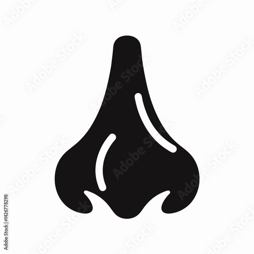  very simple flat and single minimalist Runny Nose Silhouettes in black on a white background 