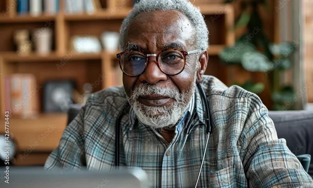 Engaging older man using laptop in cozy indoor setting during a relaxed afternoon Engaging older man using laptop in cozy indoor setting during a relaxed afternoon