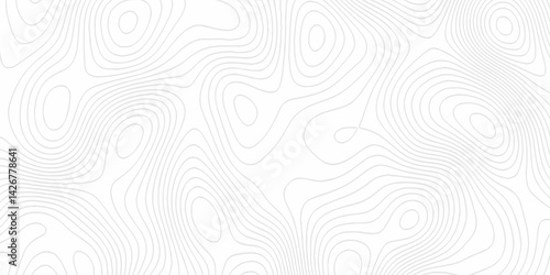 White topography topology vector white background fresh contour map texture. white seamless pattern Abstract background with a wave Topography and geography map grid abstract backdrop.