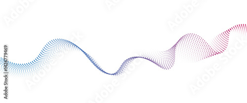 Obraz na płótnie Flowing Dot Wave halftone gradient pattern on transparent background w salonie