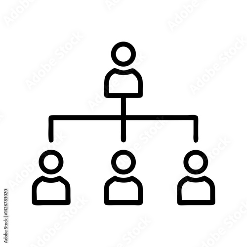 Organizational Structure Hierarchy Chart Icon Design