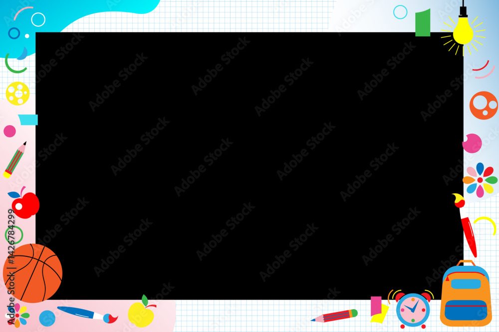 horizontal school photo frame for group photos with various accessories