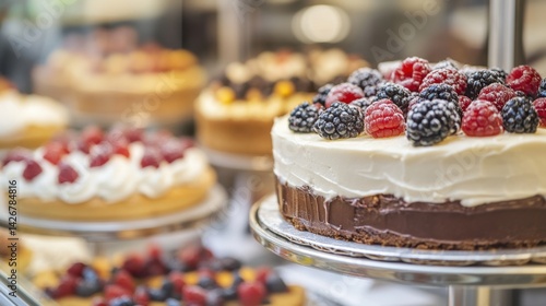 Wallpaper Mural Delicious cakes on display in bakery Torontodigital.ca