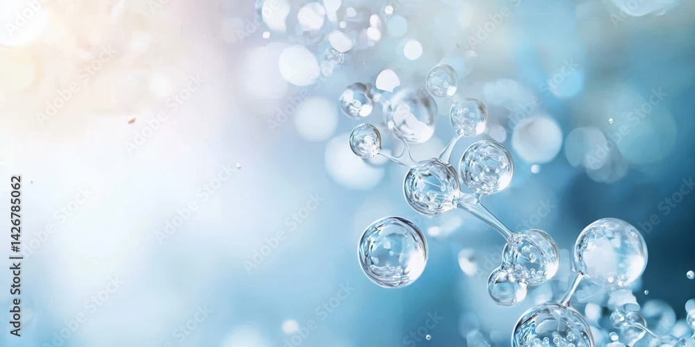Vivid 3D Molecules of Organic Compounds on a Blue Background Vivid 3D Molecules of Organic Compounds on a Blue Background