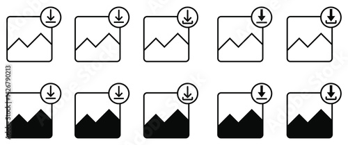 Download and upload icon set, Download button Collection, Download files icons vector illustration.