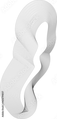 Rounded frame with looped contour made from layered parallel blend lines.