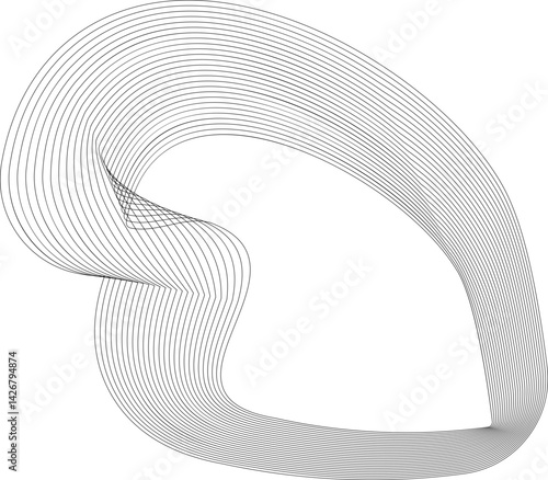 Outline of a rounded arch shape formed by smooth, concentric blend lines.