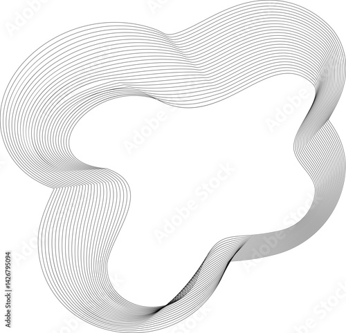 Frame composed of a soft swirl-shaped outline with layered flowing structure.