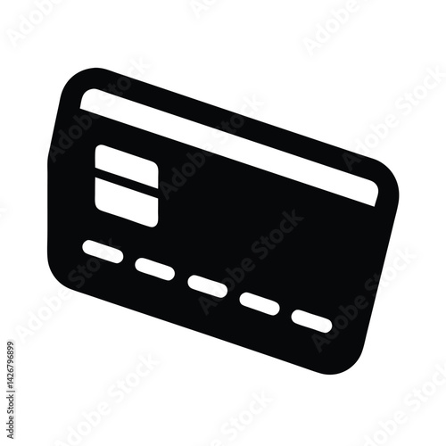 Credit Card Chip Stencil Icon Silhouette Vector Illustration