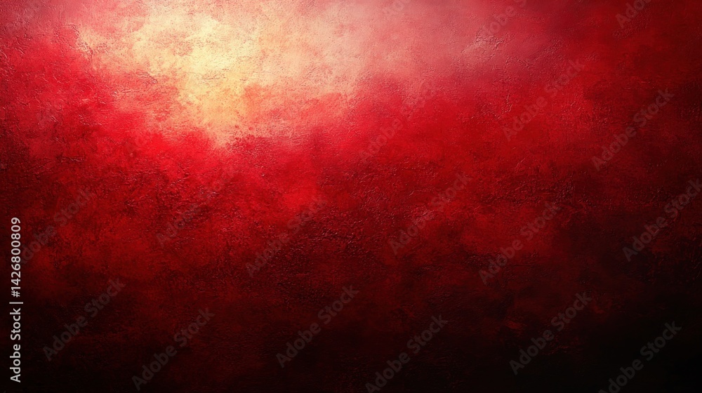 Obraz premium Abstract Red Background with Texture and Bright Spot Lighting on Dark Surface
