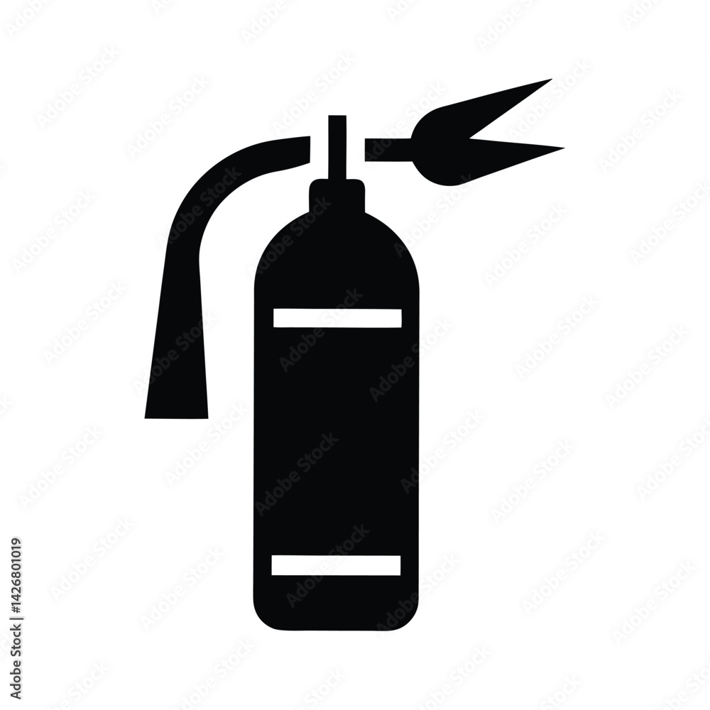 Fire Extinguisher Stencil Icon Silhouette Vector Illustration Fire Extinguisher Stencil Icon Silhouette Vector Illustration
