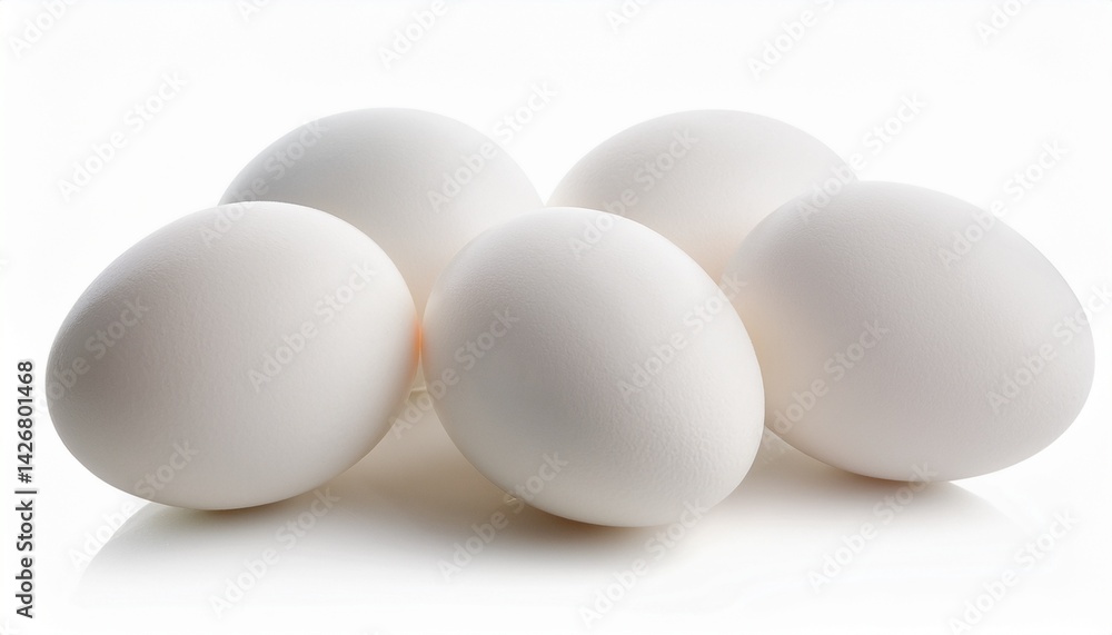 group of whole white eggs isolated on white background group of whole white eggs isolated on white background
