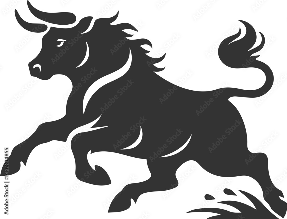 Fototapeta premium Vector silhouette of a cow