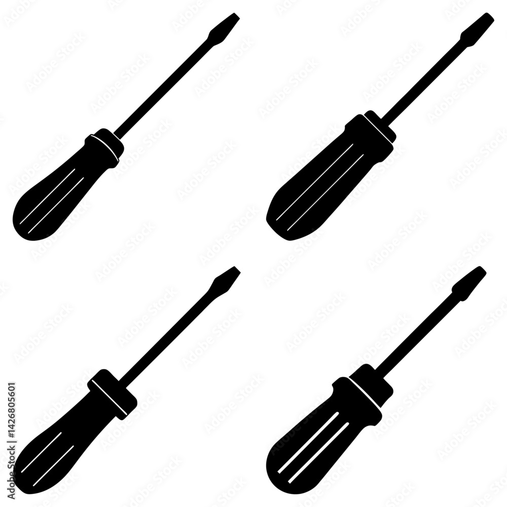 Fototapeta premium Screwdriver Silhouette vector illustration