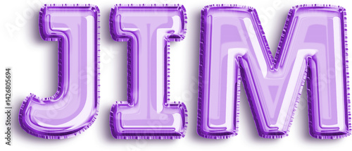 Jim Purple Foil Balloon Uppercase Letters