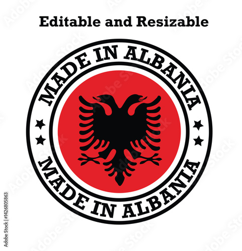 Made in Albania, Albania logo, Albania stamp, 