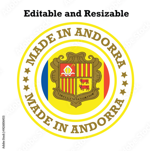 Made in Andorra, Andorra logo, Andorra stamp, 