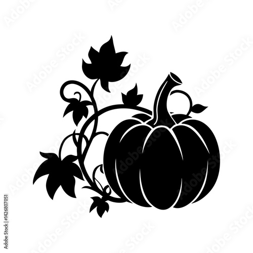 Pumpkin Vine Silhouette vector illustration