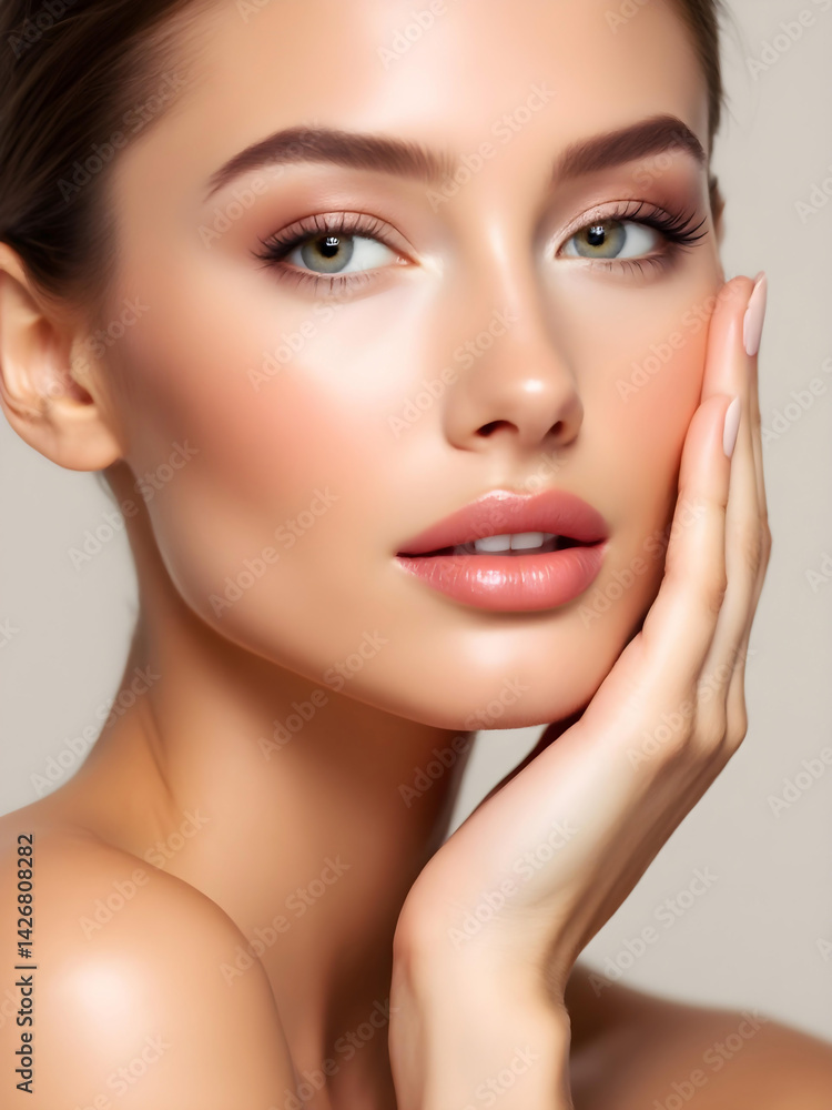 A stunning portrait of an Asian lady with clear skin and a soft expression A stunning portrait of an Asian lady with clear skin and a soft expression