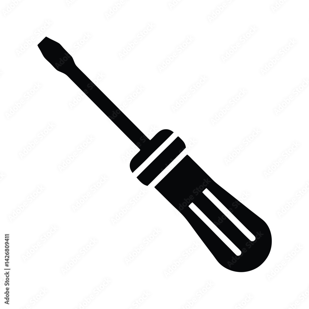 Screwdriver Stencil Icon Silhouette Vector Illustration Screwdriver Stencil Icon Silhouette Vector Illustration