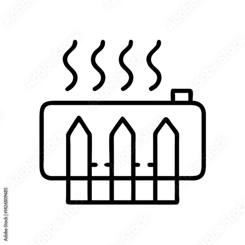 Outline sauna icon vector illustration hot bath steam room relaxation spa wellness therapy symbol design concept