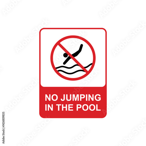 No jumping in the pool icon vector