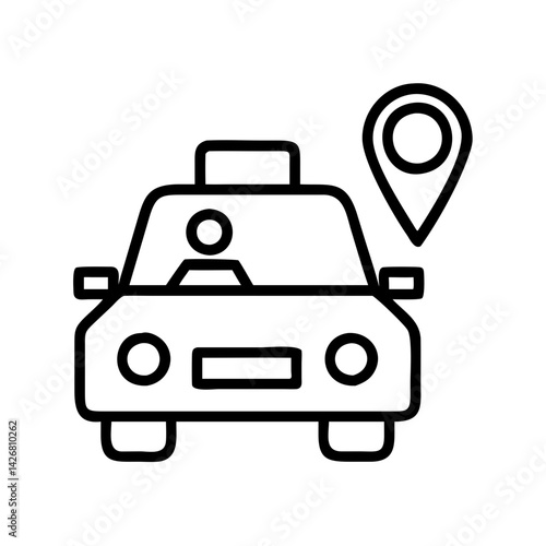 Taxi cab service driver location icon transportation transport vehicle car ride sharing app auto