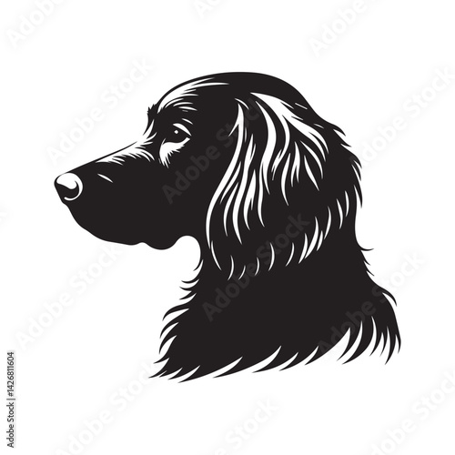 Silhouette of an Irish Setter Dog Standing Gracefully Black silhouette of Irish setter head