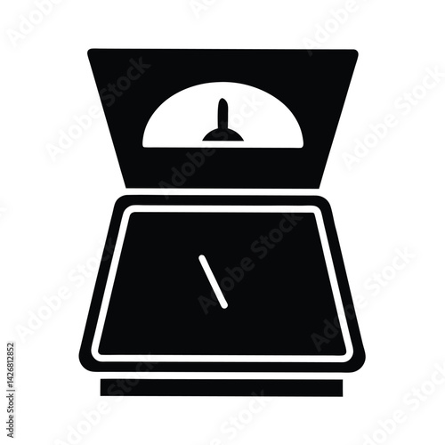 Weight Scale Stencil Icon Silhouette Vector Illustration